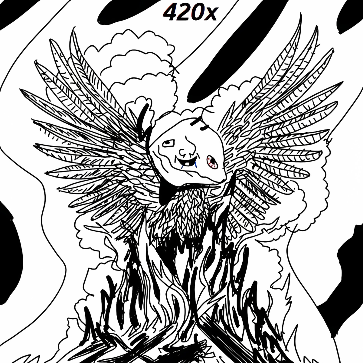 420x winged ghost character